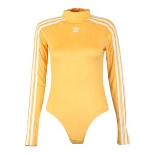 Adidas Rare Yellow Velour Longsleeve Mockneck Body Suit - Small
